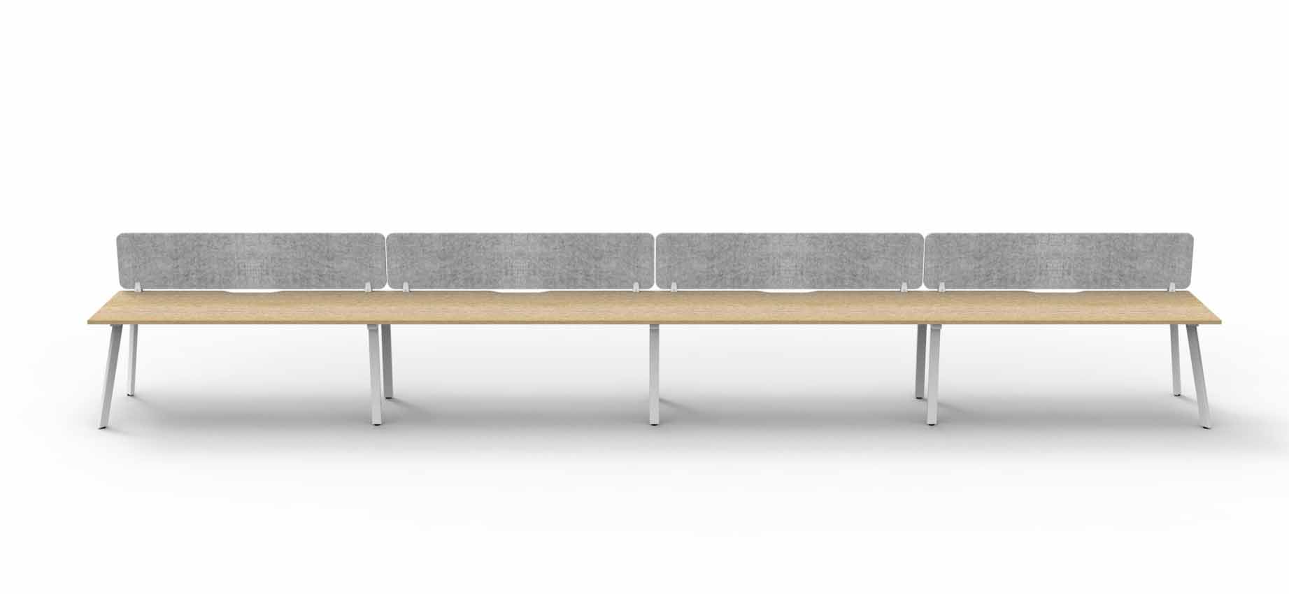 Eternity 4 Person Single Sided Workstation - with Eco Screen